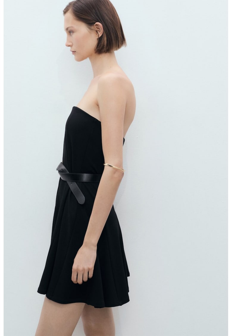 Rochie evazata fara maneci - Negru