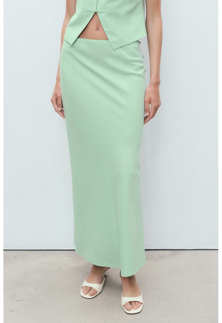 Fusta maxi din amestec de in