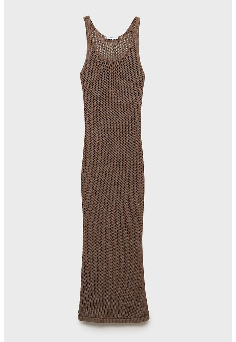 Rochie maxi de plaja - cu aspect tricotat - Maro