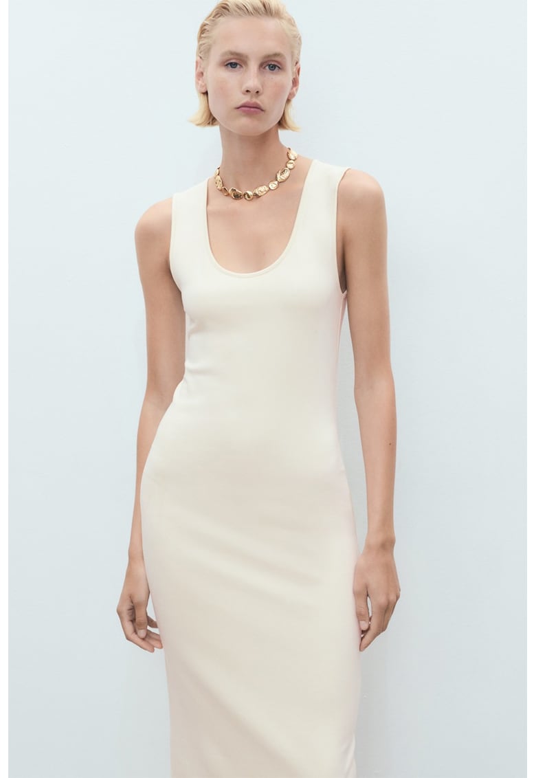 Rochie midi cu decolteu rotund