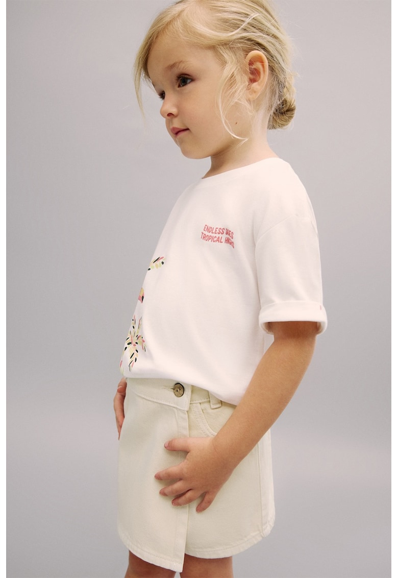 Fusta-pantalon uni din denim