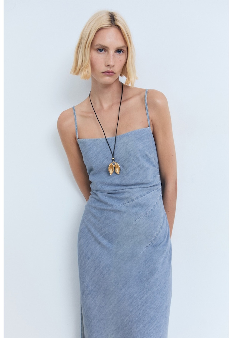 Rochie din denim cu bretele subtiri