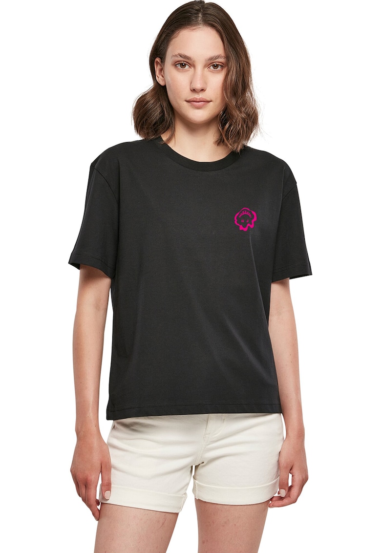 Tricou din bumbac cu imprimeu text pe partea din spate