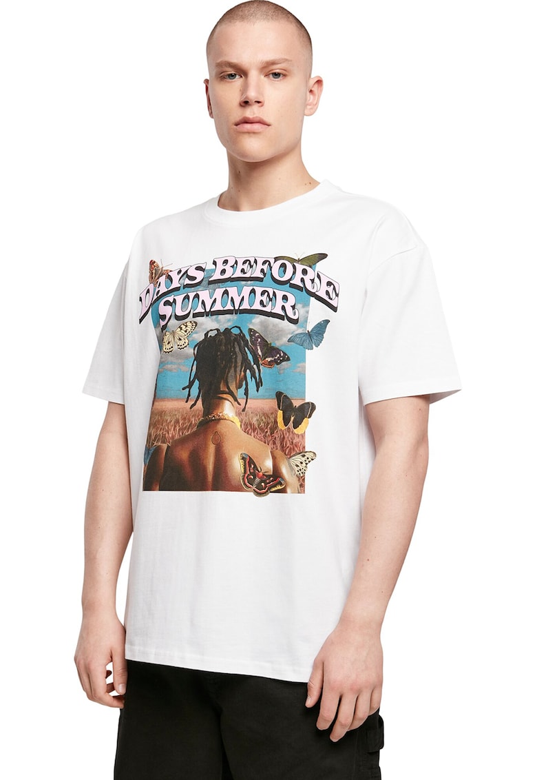 Tricou unisex supradimensionat cu imprimeu grafic si text