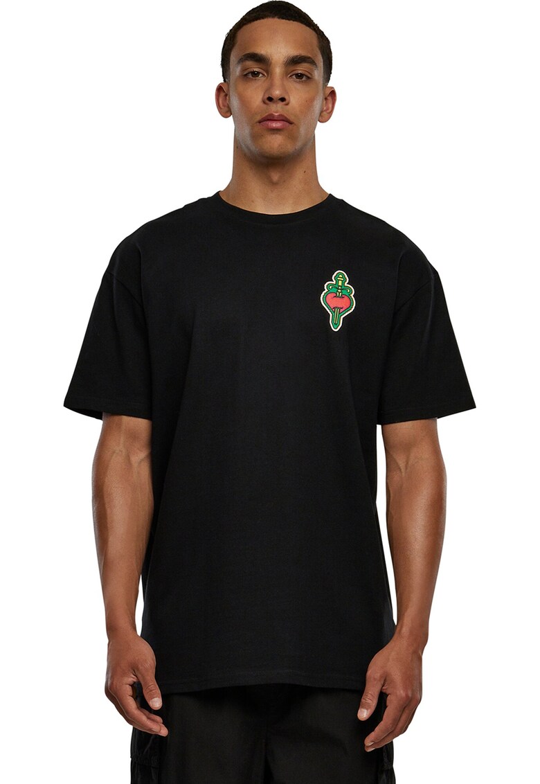 Tricou din bumbac cu imprimeu - Verde/Negru/Alb murdar