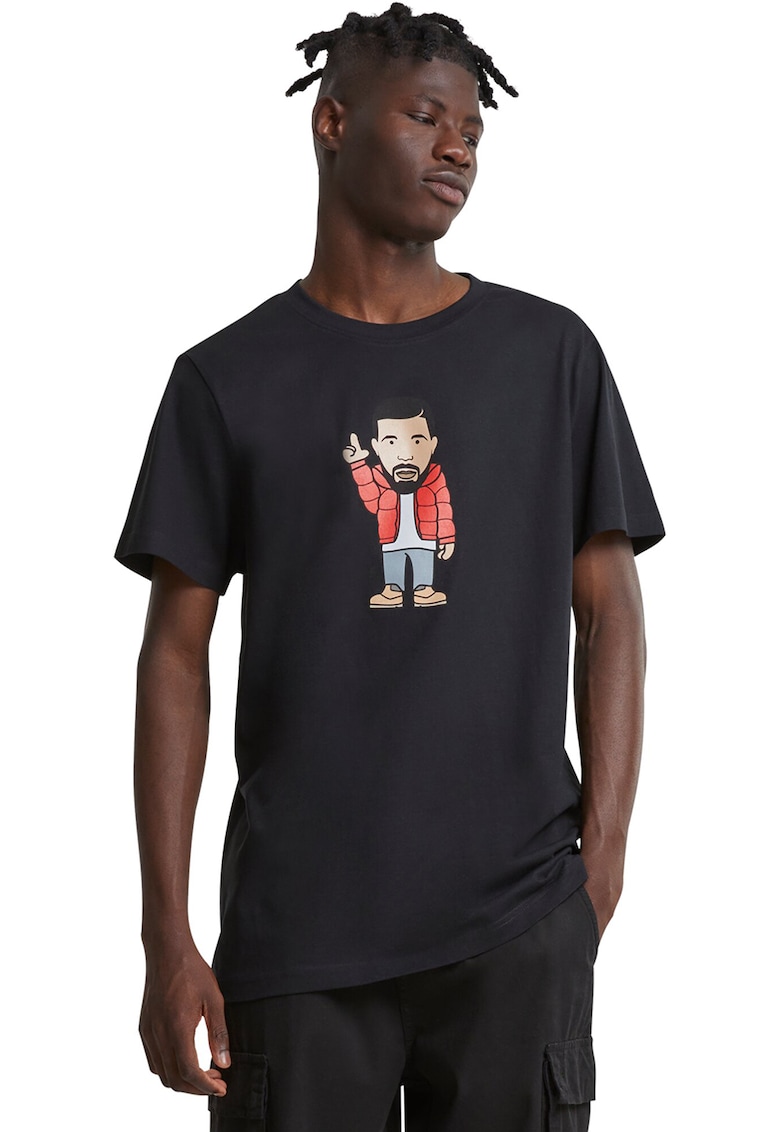 Tricou cu imprimeu grafic - Rosu/Negru/Bej