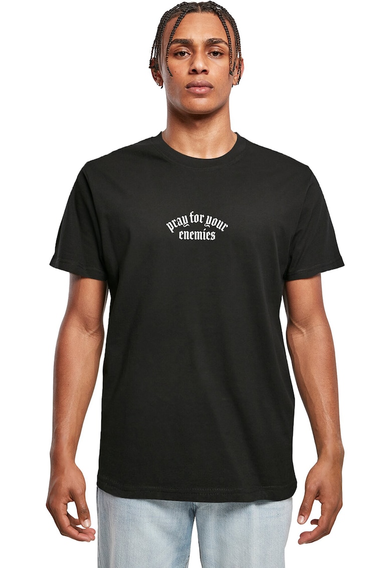 Mister tee Tricou unisex cu imprimeu text - Rosu/Negru/Galben