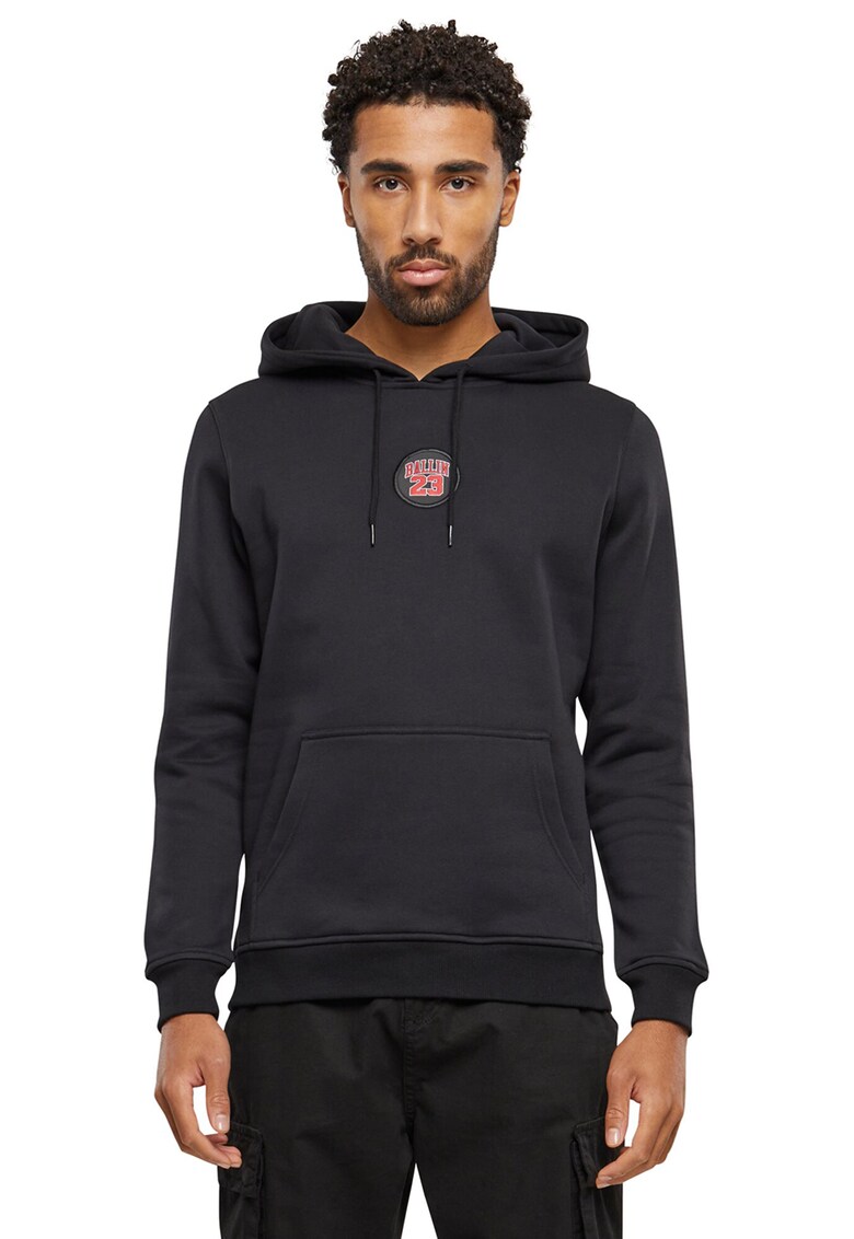 Hanorac cu buzunar kangaroo - Negru stins