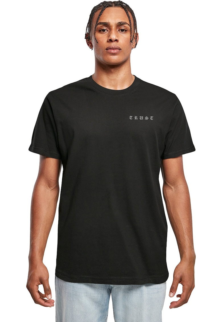 Tricou cu imprimeu text - Negru/Gri deschis