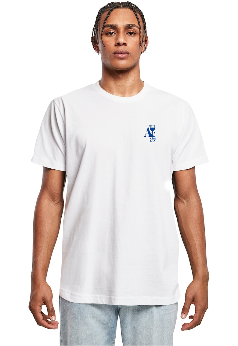 Mister tee Tricou din bumbac cu imprimeu grafic pe partea din spate - Alb/Portocaliu/Albastru