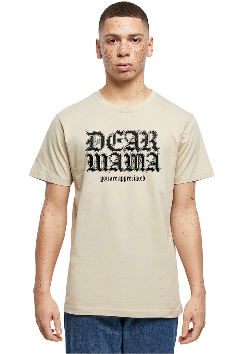 Tricou regular-fit cu imprimeu text - Negru/Maro nisip