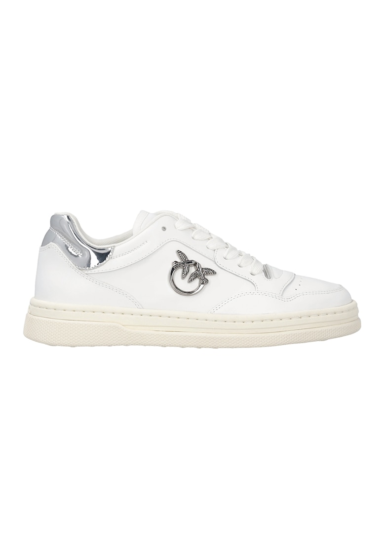 Pantofi sport de piele cu logo discret Pantofi sport de piele cu logo discret