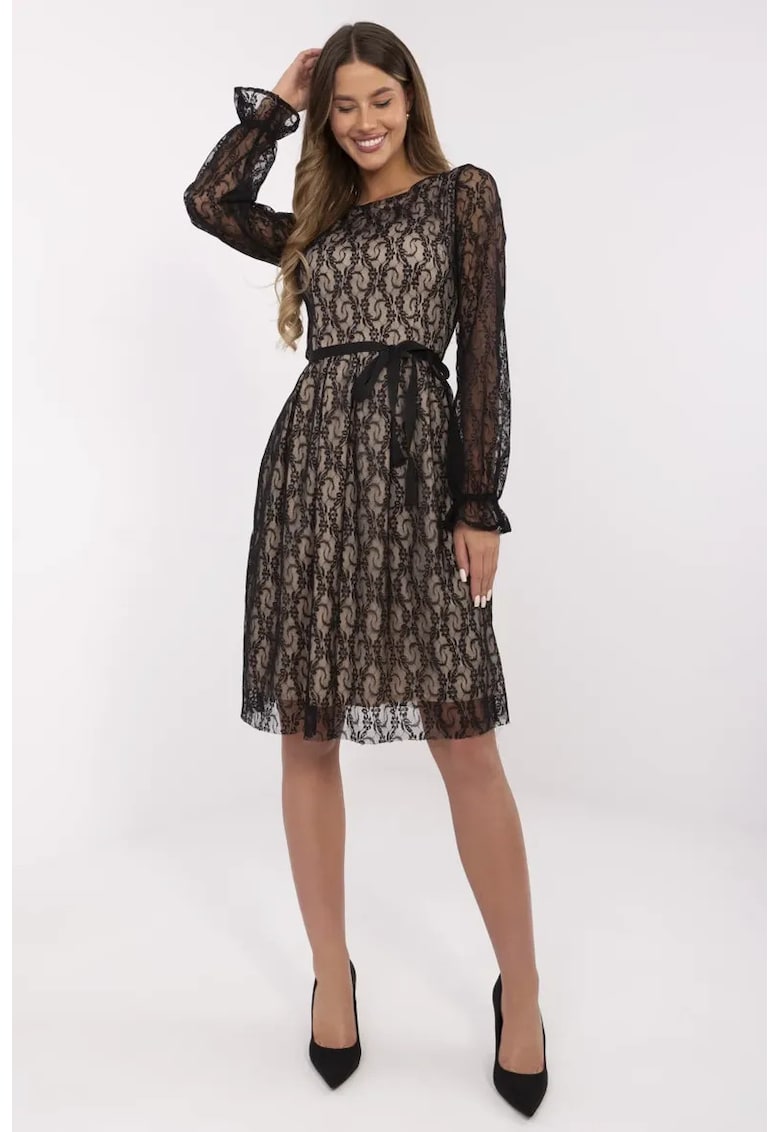 Rochie midi - bumbac - neagra