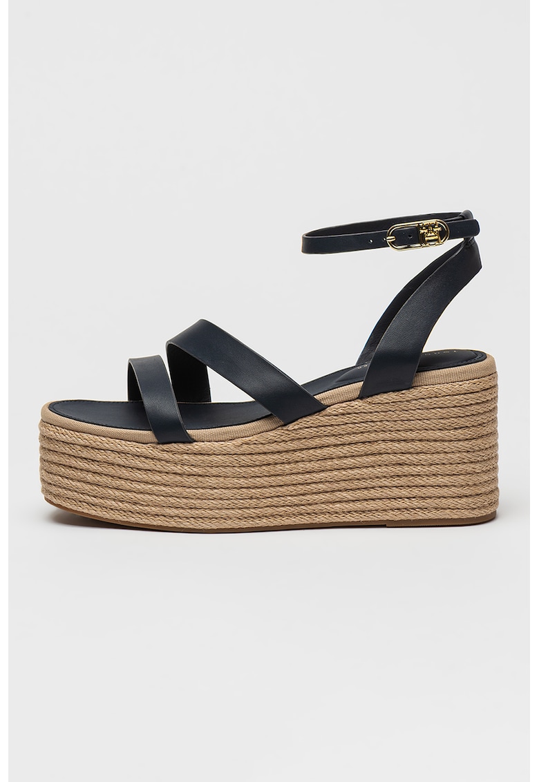 Sandale flatform din piele