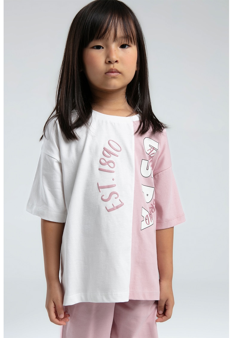 Trening de bumbac cu pantaloni scurti si doua nuante