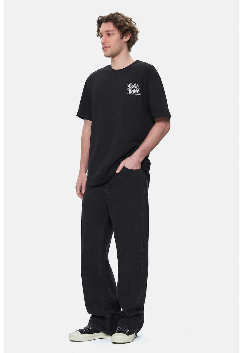 Tricou din bumbac cu imprimeu Muiris - Alb/Negru
