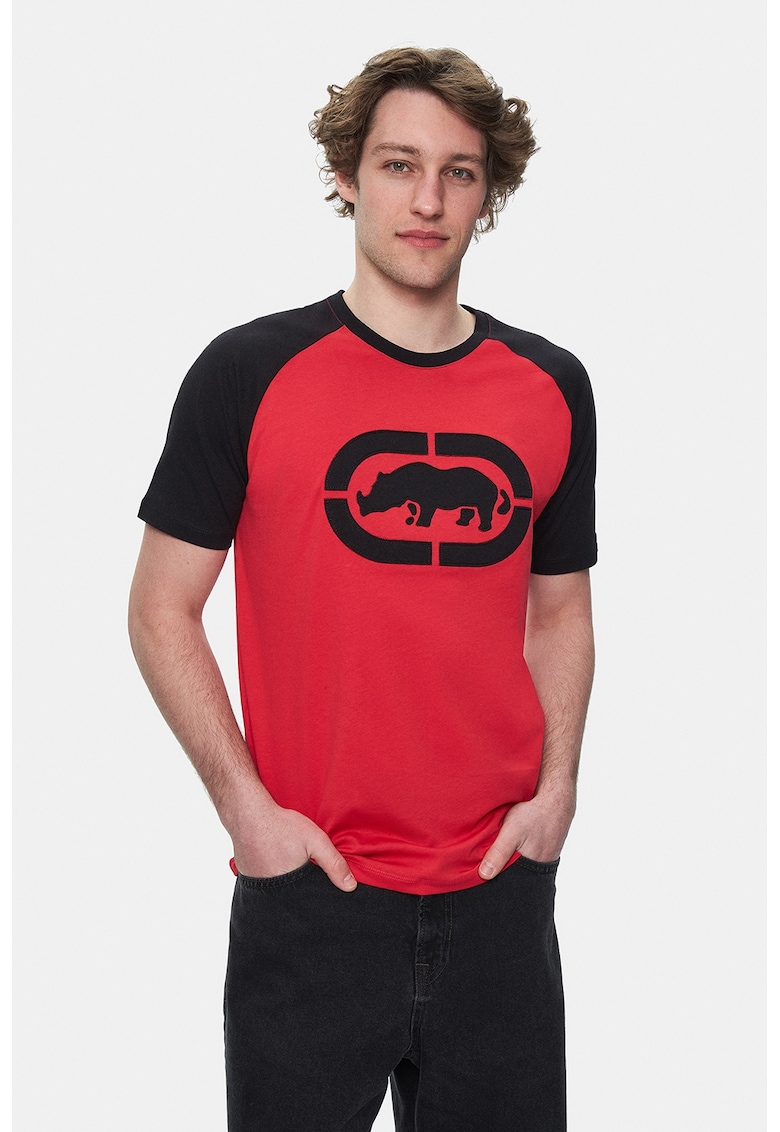 Tricou din bumbac cu imprimeu Osvaldo - Rosu/Negru