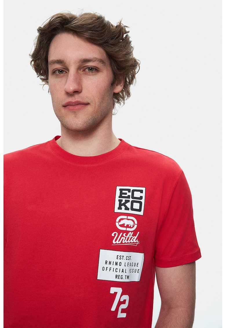 Tricou din bumbac TOMLINSON - Rosu/Alb/Negru