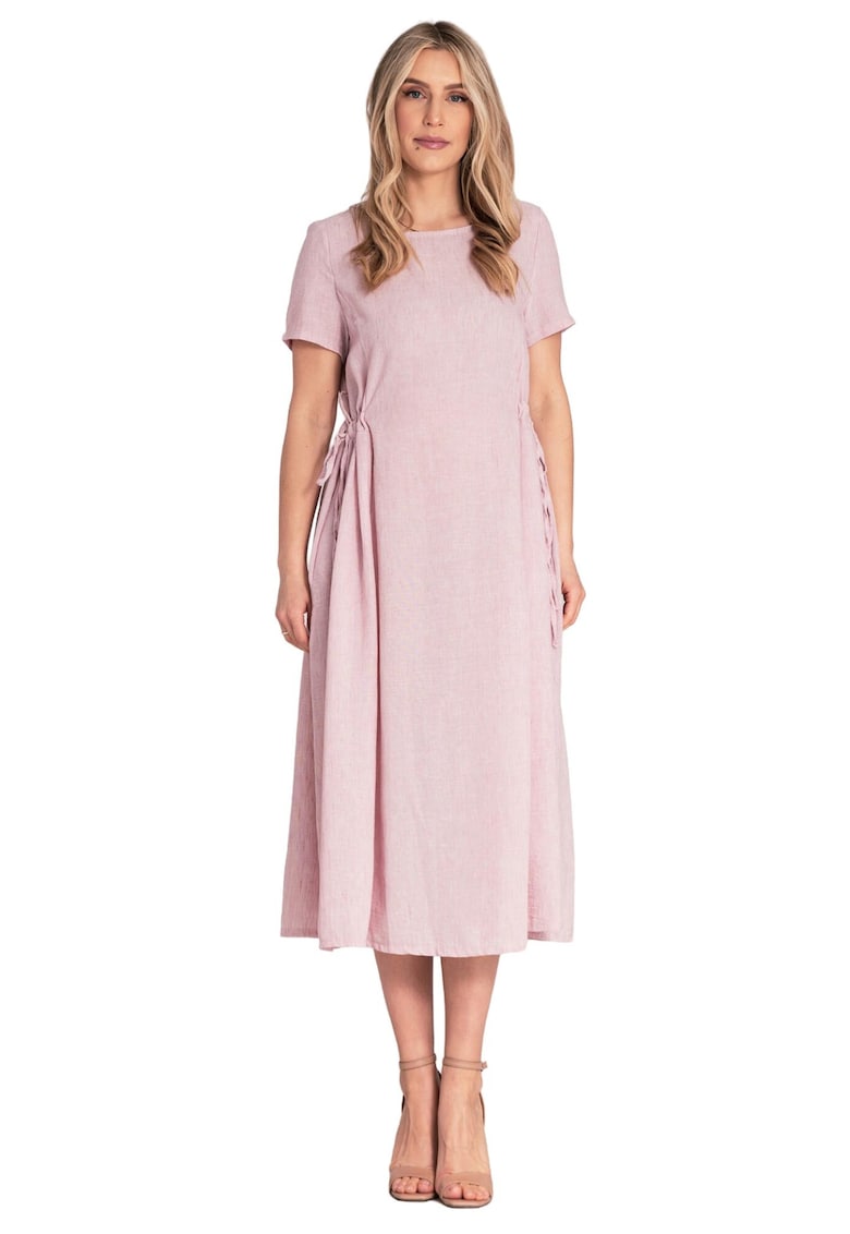 Rochie de cocktail - roz - poliester -