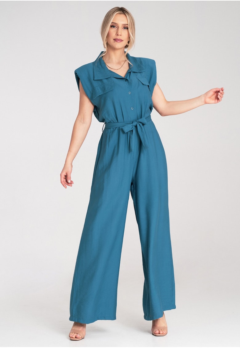 Salopeta dama - eleganta - albastra - material formal -