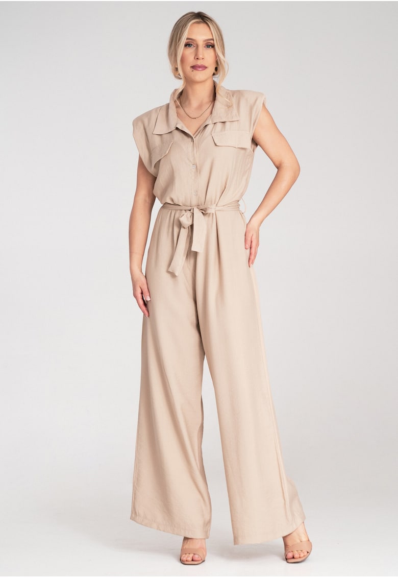 Salopeta eleganta bej - formala - din viscoza -