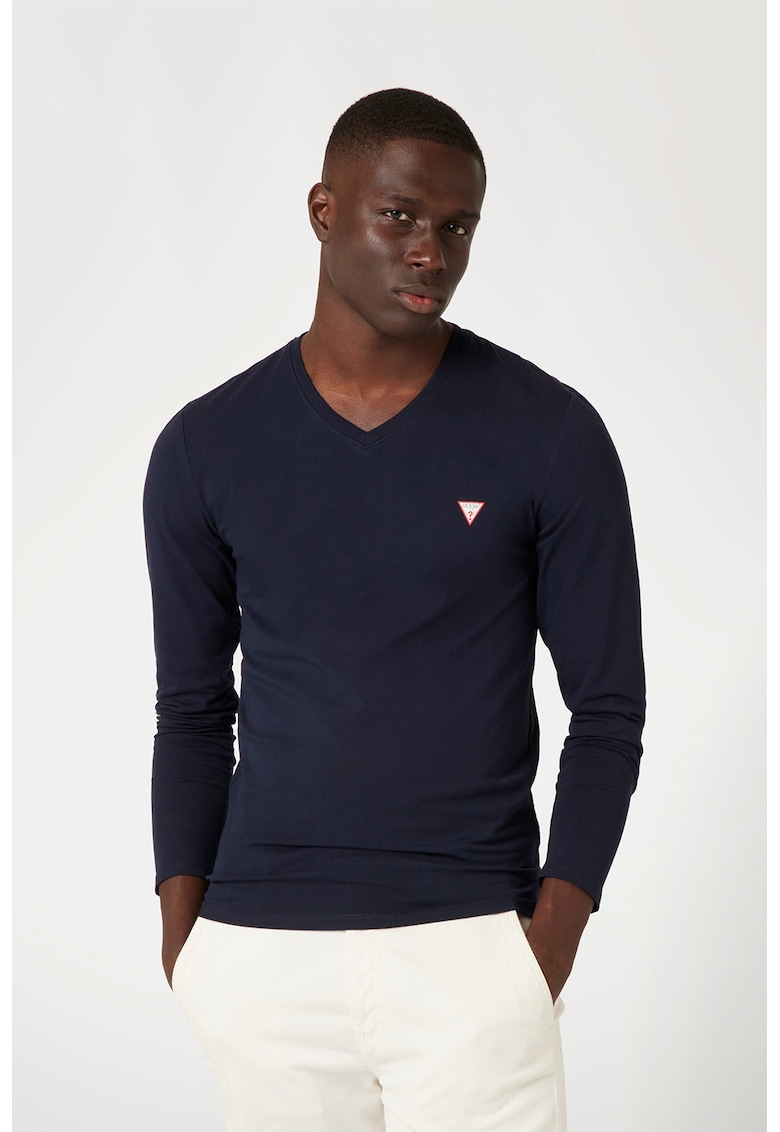 Bluza slim-fit cu decolteu in V