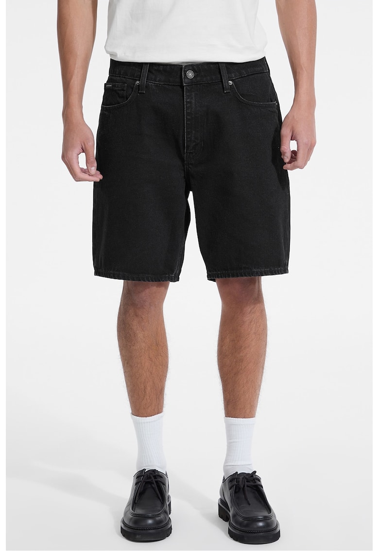 Bermude de denim cu talie medie
