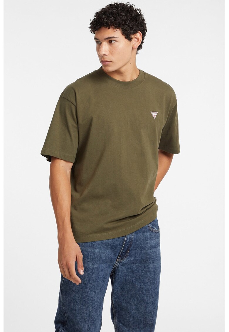 Tricou supradimensionat de bumbac - Verde pal/Verde masliniu