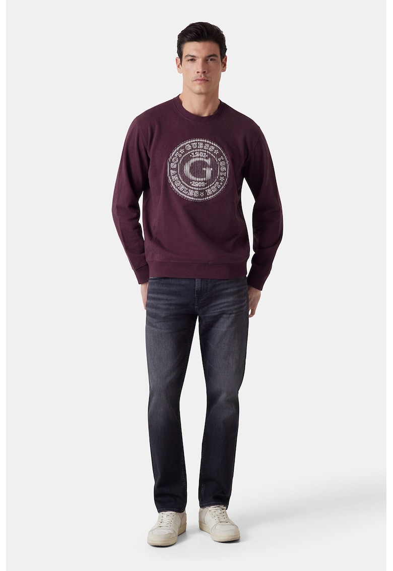 Blugi drepti cu aspect decolorat - Negru stins