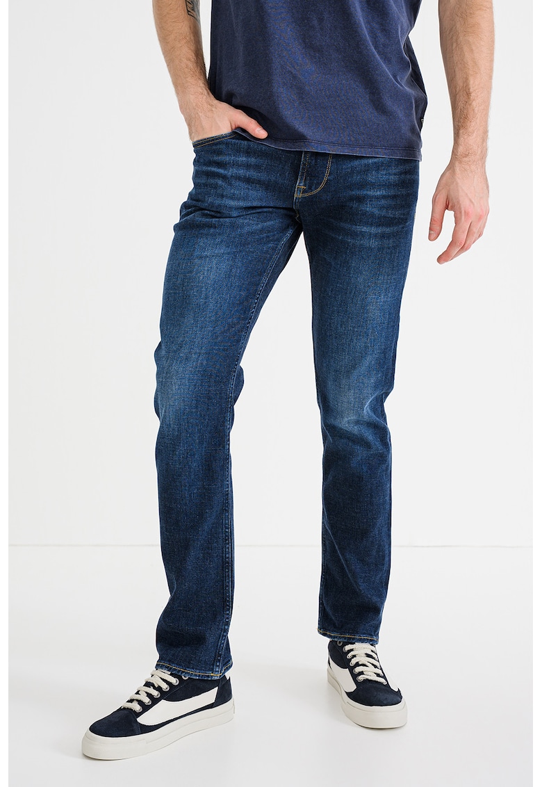 Blugi slim fit conici Finnley - Albastru melange