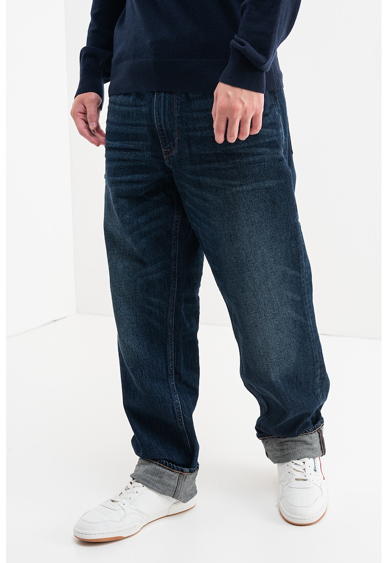 Blugi ampli din amestec de lyocell cu aspect decolorat