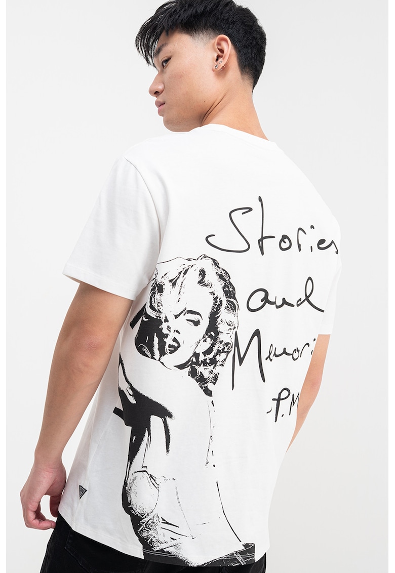 Tricou cu imprimeu grafic pe spate Tricou cu imprimeu grafic pe spate