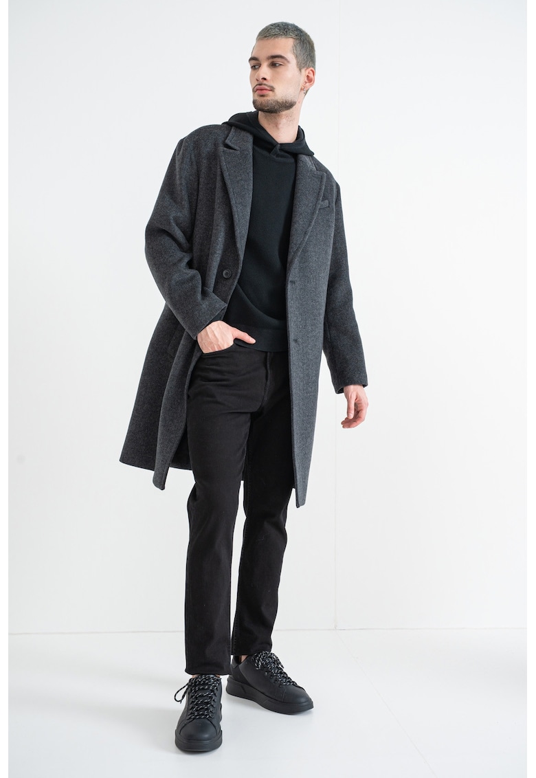 Palton din amestec de lana cu revere decupate Austin