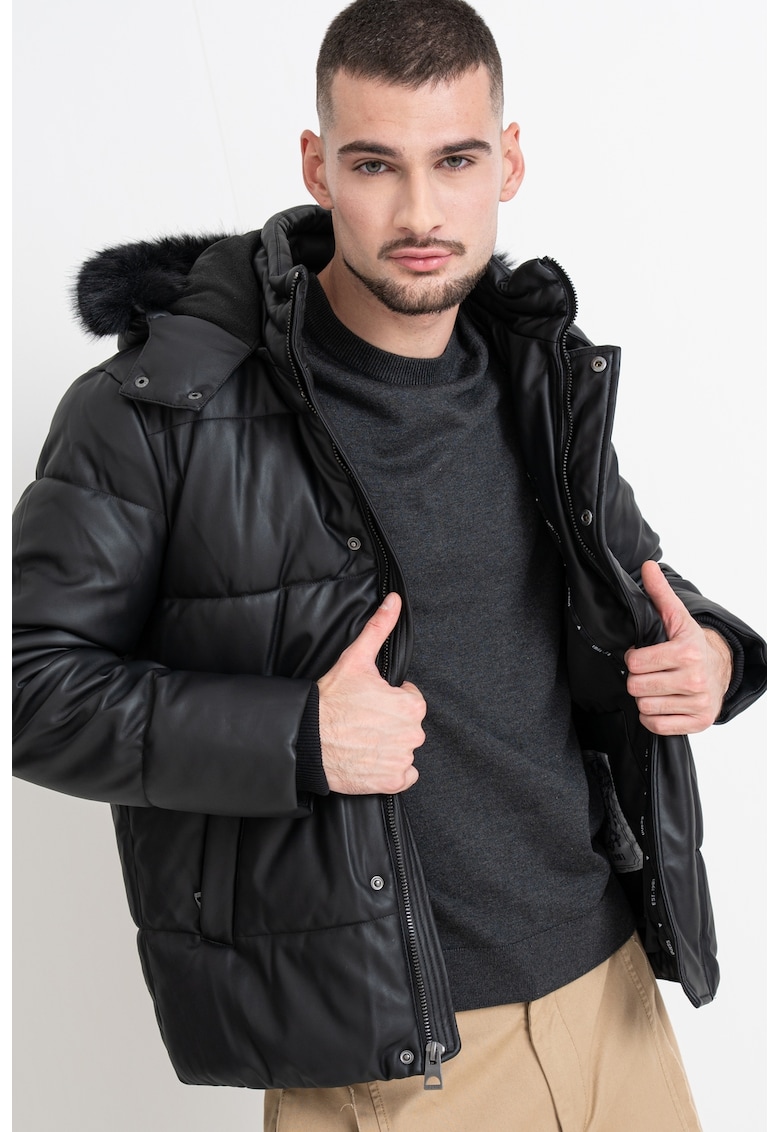 Geaca cu fermoar si buzunare - Negru stins