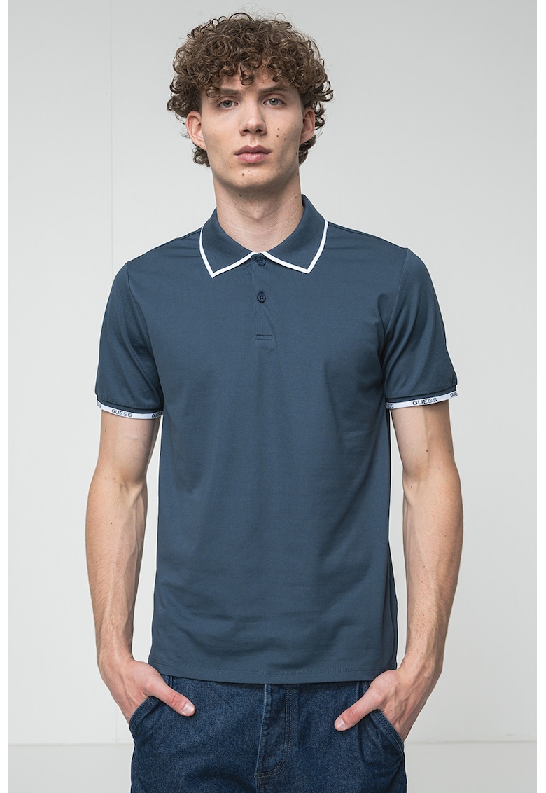 Tricou polo slim fit - Bleumarin