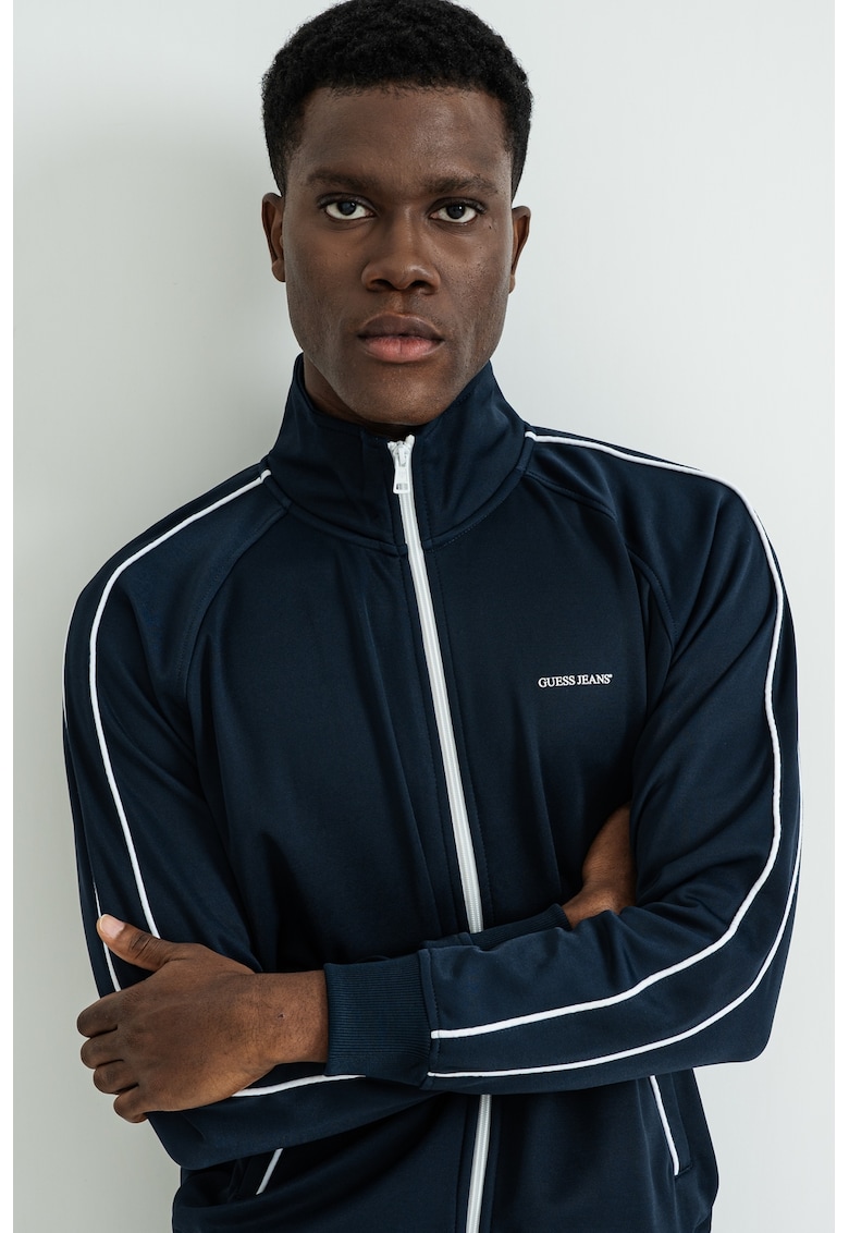 Bluza de trening slim fit cu guler inalt