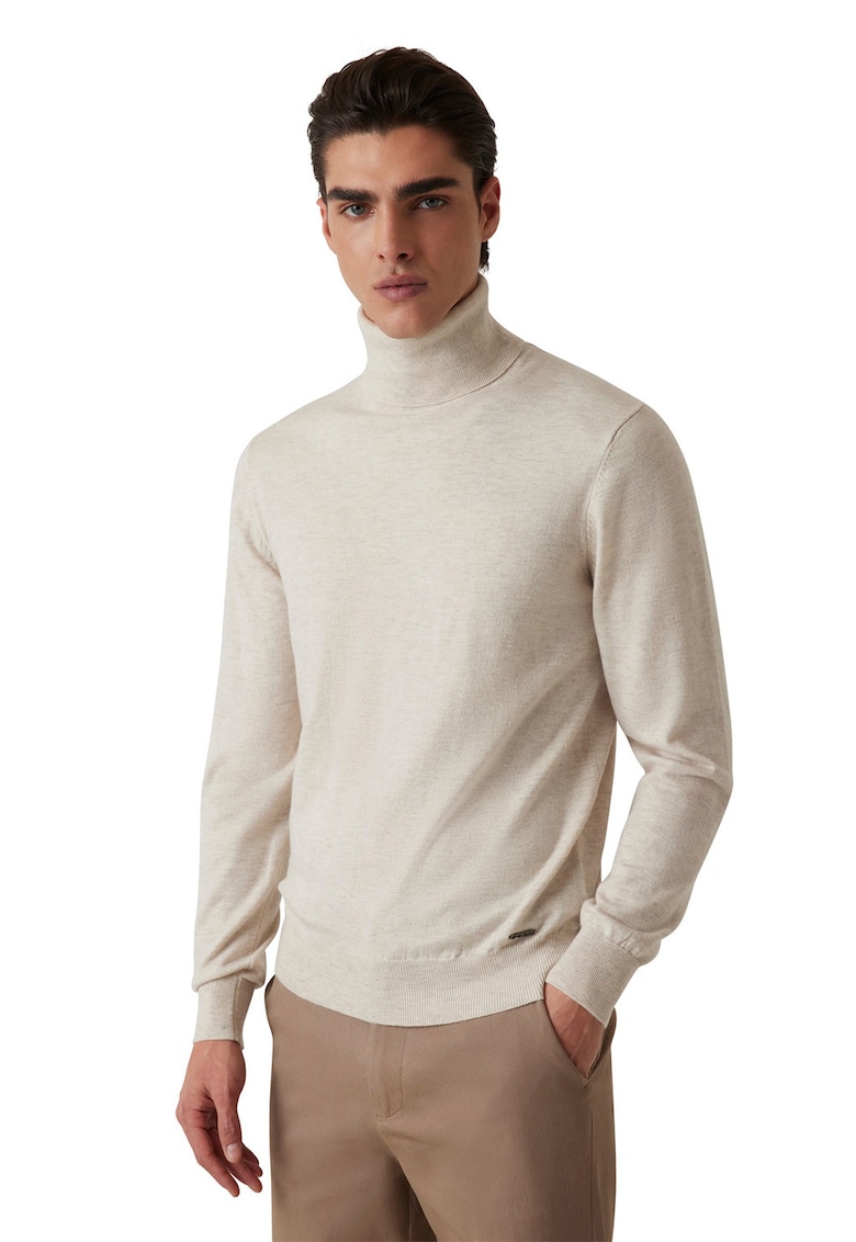 Pulover din amestec de lana cu guler inalt