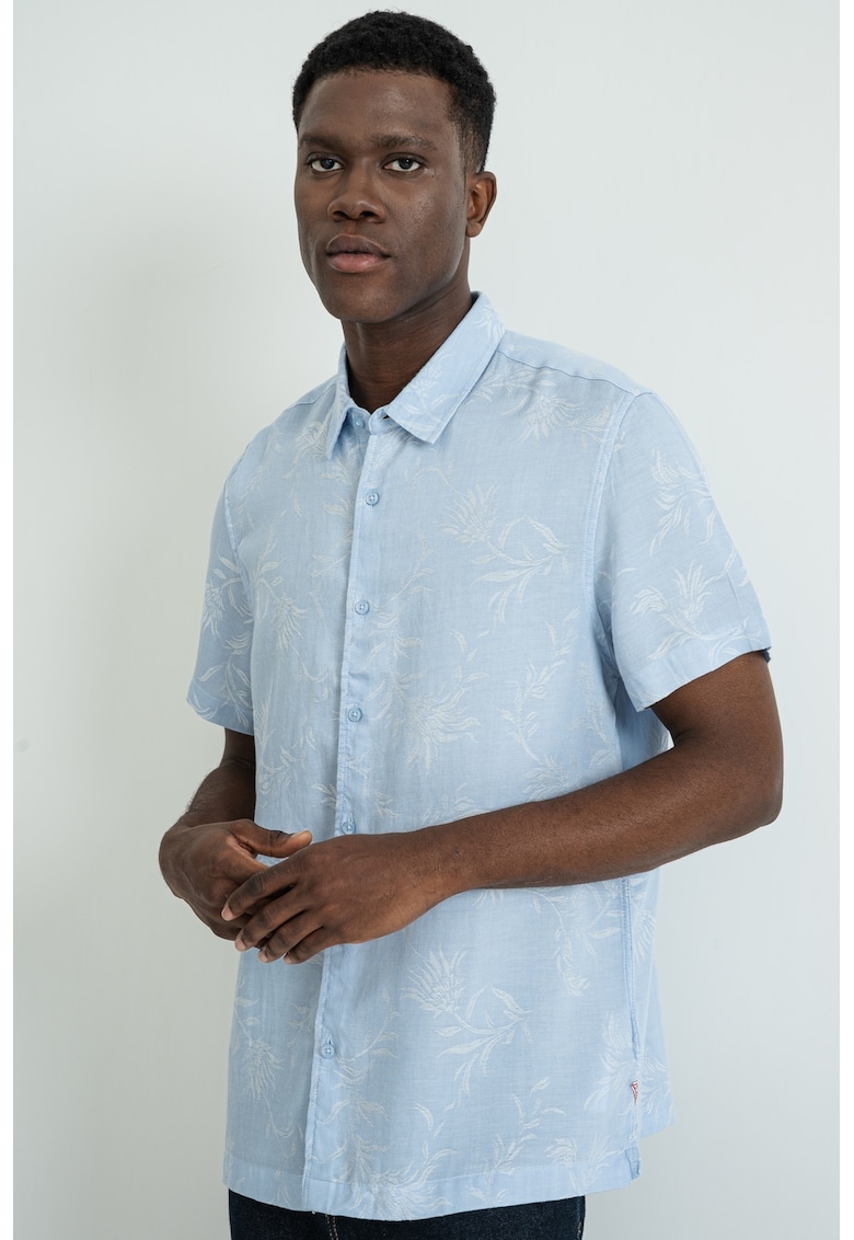 Camasa din amestec de lyocell cu maneci scurte