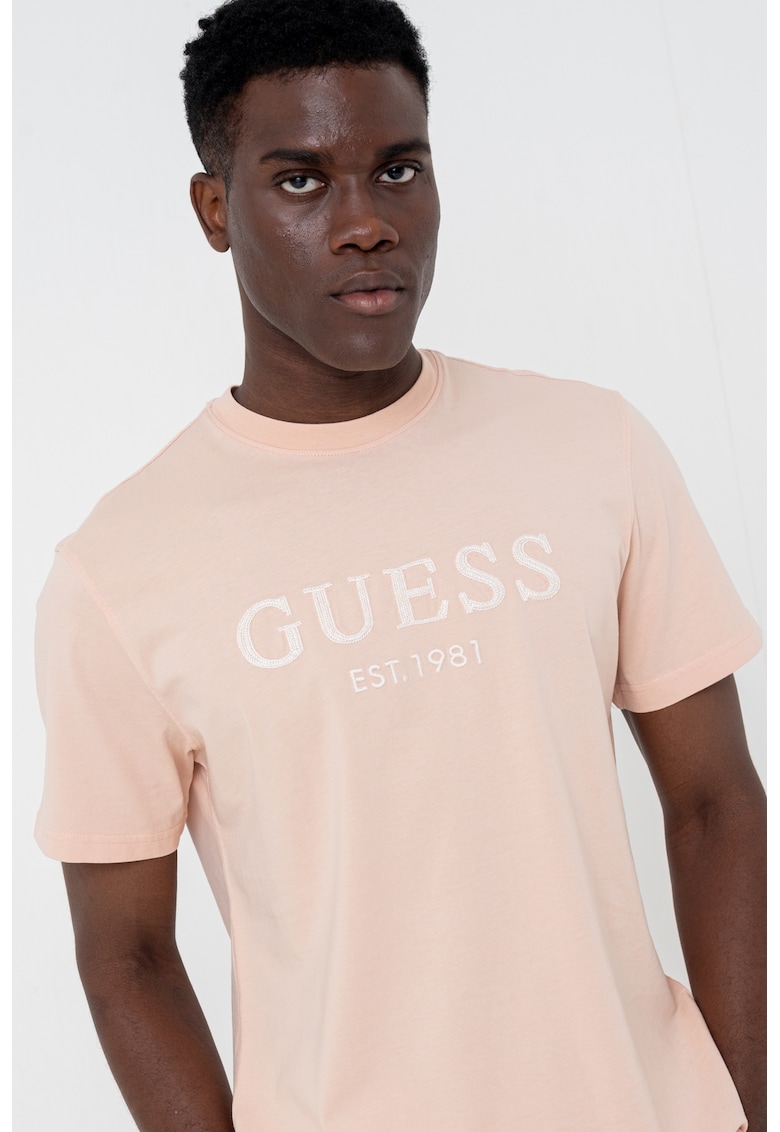 Tricou de bumbac cu logo brodat