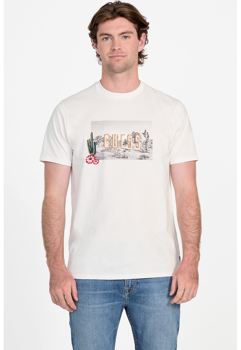 Tricou din bumbac cu broderie Tricou din bumbac cu broderie