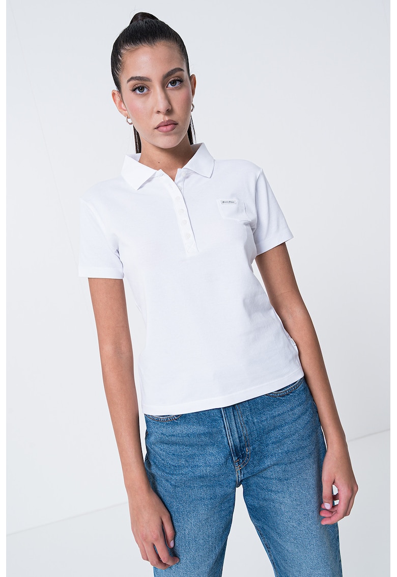 Tricou polo cu buzunar mic pe piept