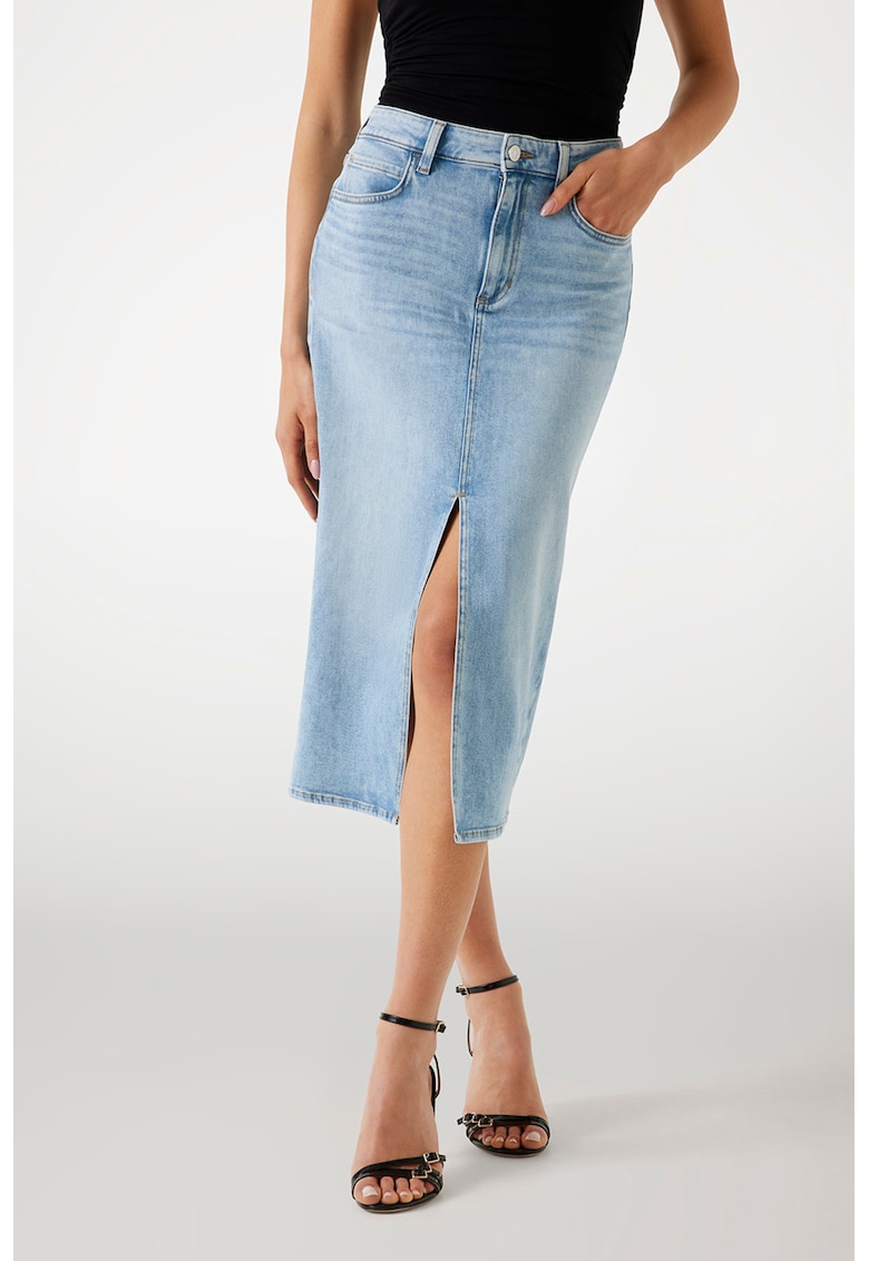 Fusta cambrata din denim