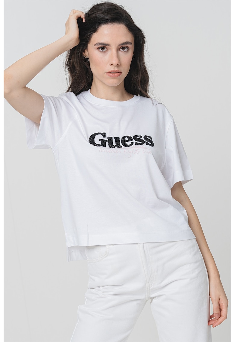 Tricou lejer cu imprimeu text - Negru/Alb optic/Roz prafuit