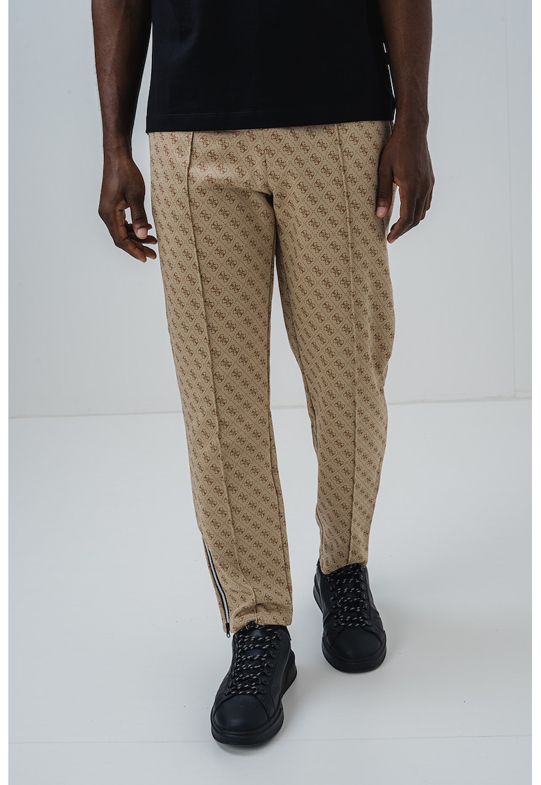 Pantaloni de trening slim fit cu snur si monograma