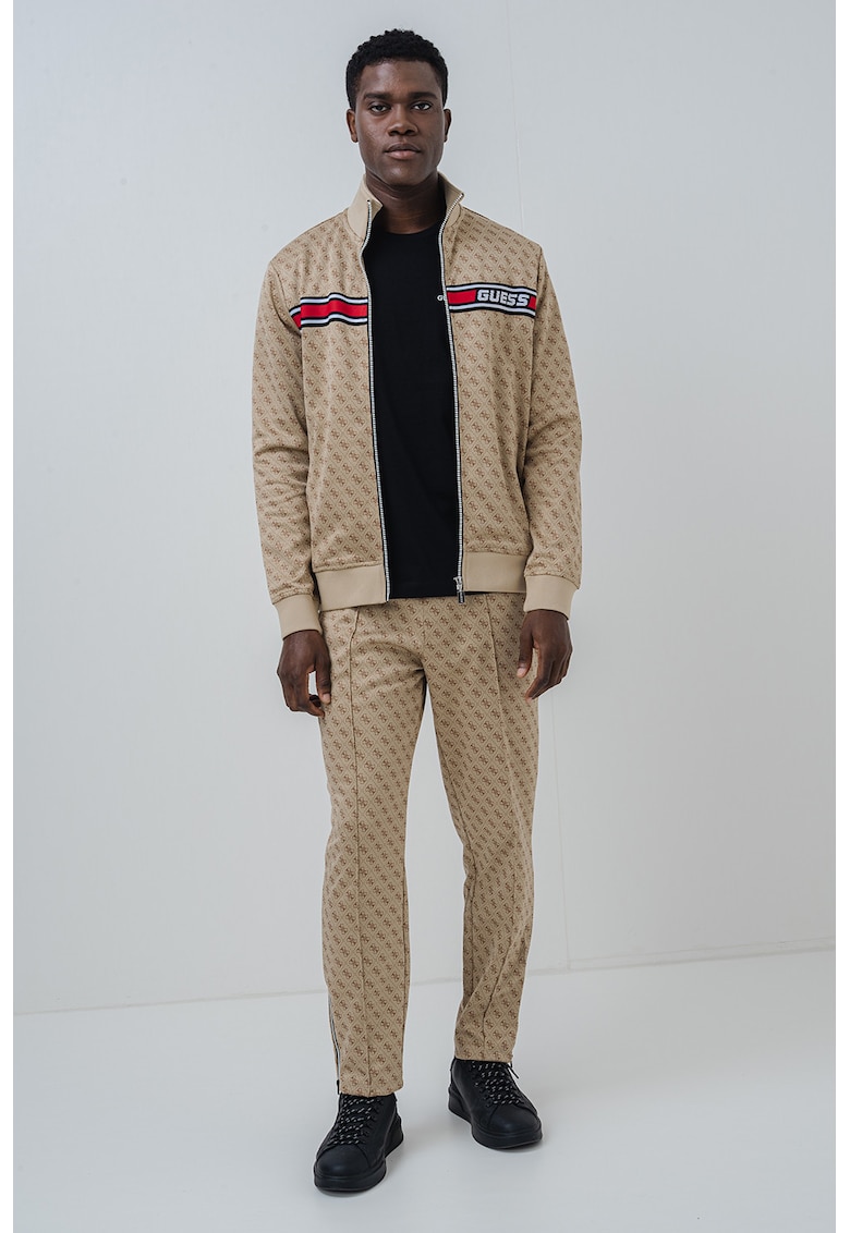 Bluza de trening cu guler mediu - monograma si fermoar