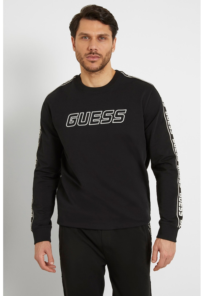 Bluza de trening din bumbac cu segmente logo