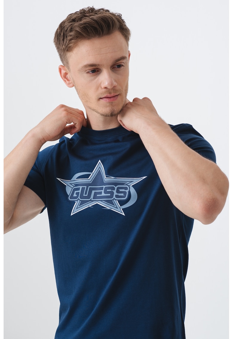 Tricou regular fit cu imprimeu logo pe partea din fata