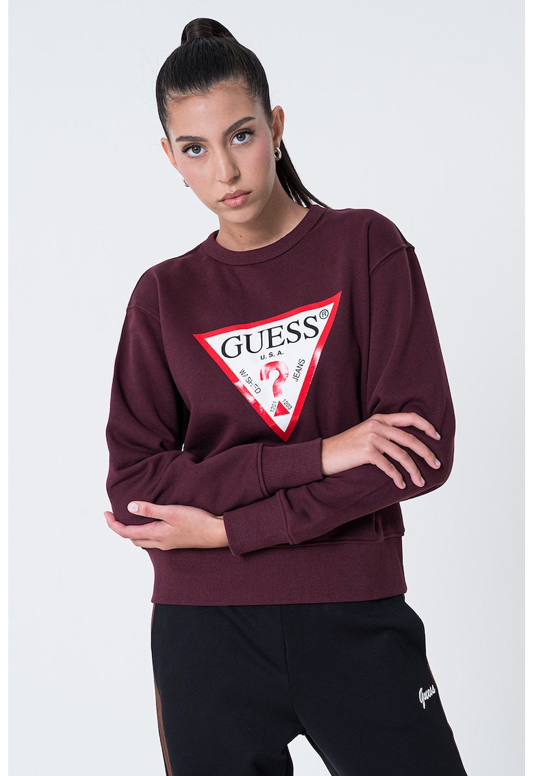 Bluza de trening cu imprimeu logo - Violet tyrian