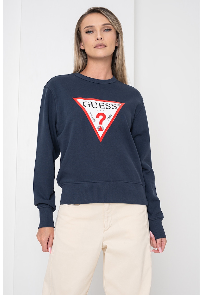 Bluza de trening cu imprimeu logo - Bleumarin