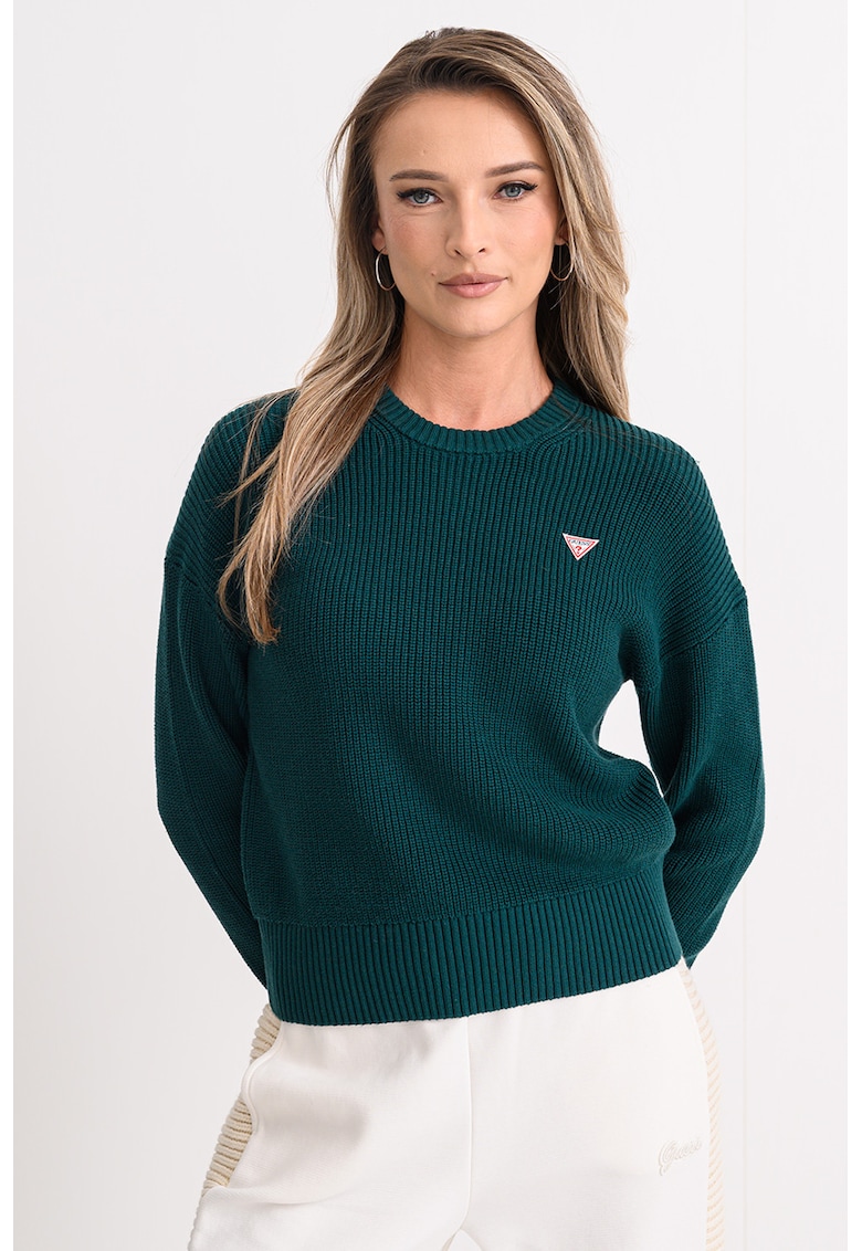 Pulover regular fit de bumbac cu logo